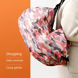 Foldable Storage Bag With Handle Portable Travel Camouflage Handbags 2024 New Large Capacity Shopping Bag