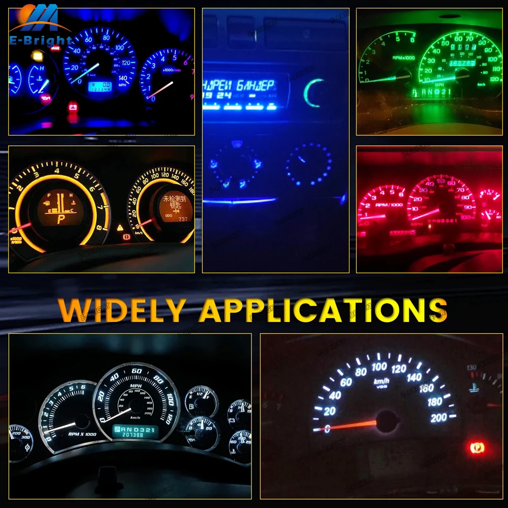 Bombilla Led para salpicadero de coche, 10 piezas CC, 12V, 24V, T5, B8.5, T5, SMD 5050, 1 SMD, blanco, rojo, ámbar, verde, azul