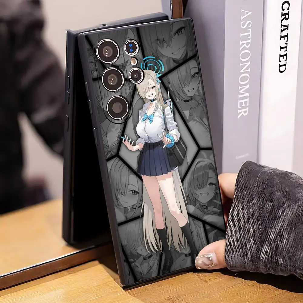 Hot Blue Archive Gril Asuna Phone Case For Samsung Galaxy S26 S25 S24 S23 S22 S21 Plus Ultra Fold A Soft Black view 4