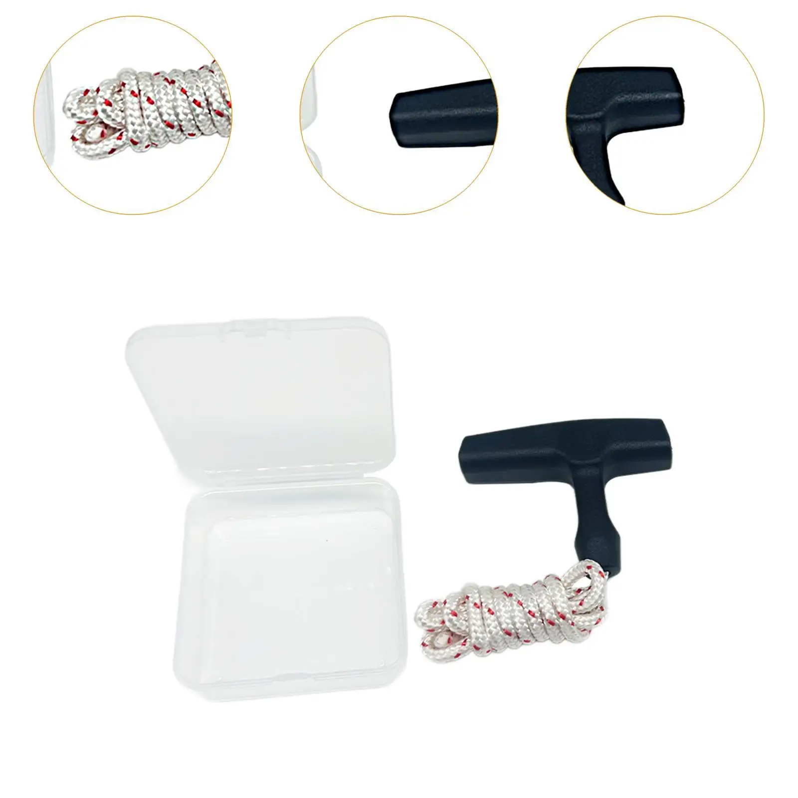 Starter Handle with Cord Recoil Starter Rope Backyard Courtyard Outdoor Braided Rope Pull Cord Rope for Yard Outside Trimmer