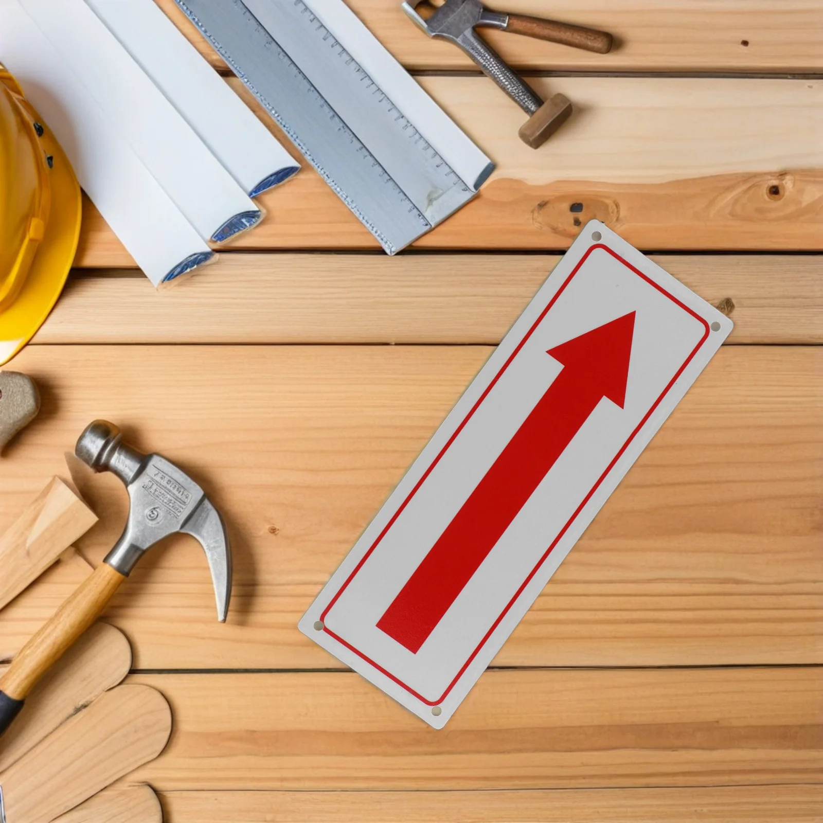 علامة سهم من سبائك الألومنيوم مقاومة للعوامل الجوية، علامة أمان اتجاهية واضحة، سهلة التركيب للاستخدام الداخلي والخارجي لمكاتب المدارس #4