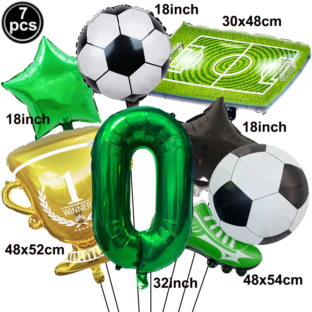 Fußball Trophäe Ballon Kit mit Zahlen Ballon Geburtstag Dekor für Jungen Fußball Geburtstag Party Supplies Fußball Sport Party Dekore – Detail 2