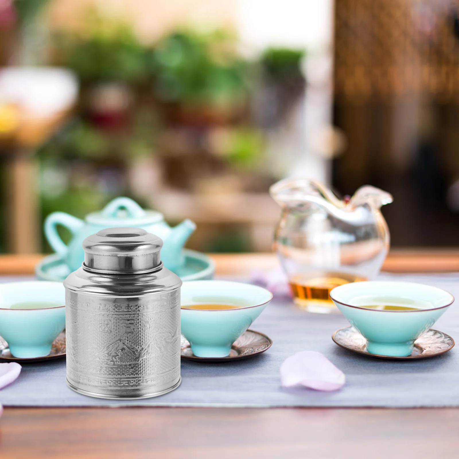 

Tea Metal Storage Container Decaf Coffee Loose Tin Stainless Steel Jar Baby Cookie