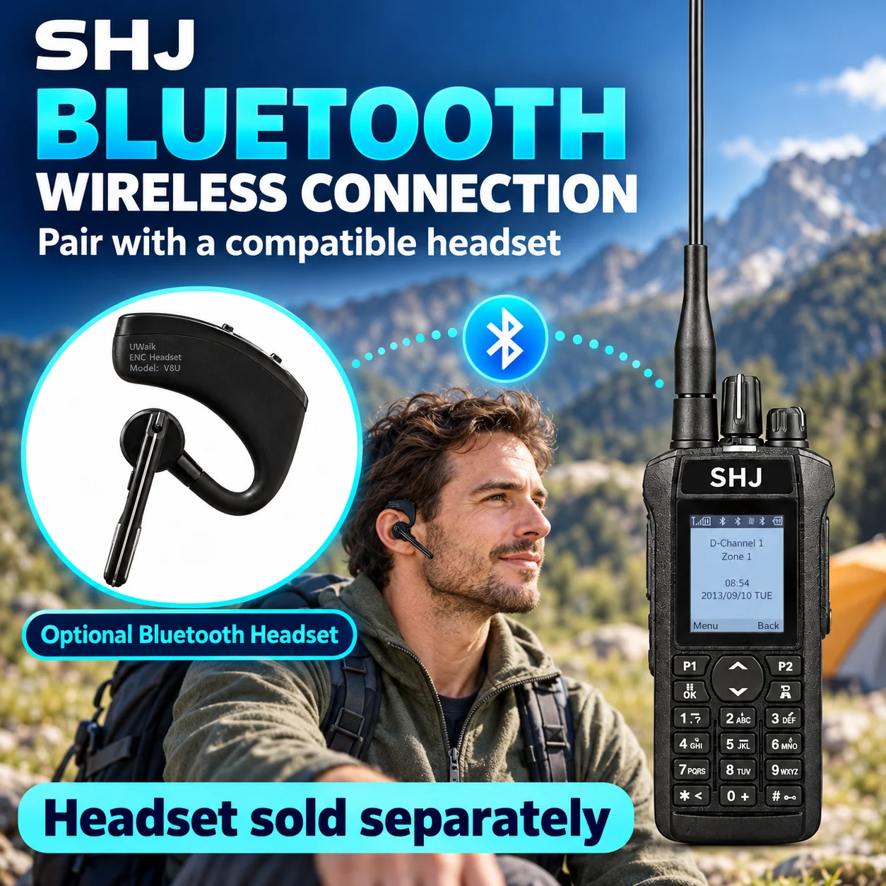 Analog Two Way Radio 4800mAh Walkie Talkie with Shortwave LW MW SW, Air Band AM, NOAA, FM, USB LSB CW, 960 Channel, VOX, Frequen