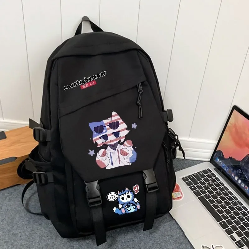 Black Blue White, CountryHumans Country Humans Countryball Polandball Kids Teens School Bags, Anime Backpacks Girls Boys