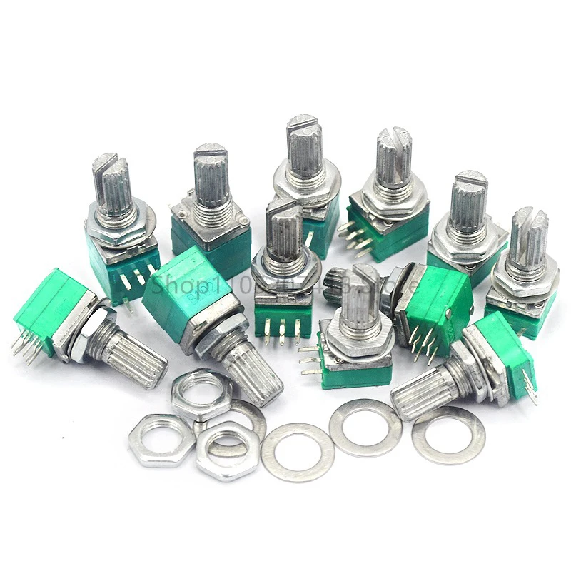 20pcs RV097 RK097 5K 10K 20K 50K 100K 500K 3pin 5pin 6pin 8pin Shaft 15mm Audio Amplifier Sealed Potentiometer RV097NS RK097NS