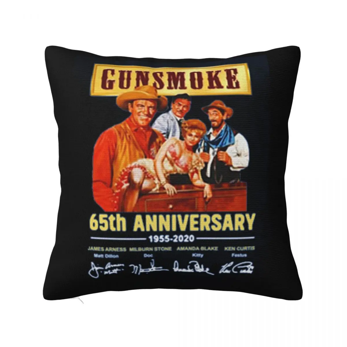 Gunsmoke Tv Movies 65Th Anniversary 1955'2020 Signature 2021 Cotton Animal More Size Tops Pillow Case