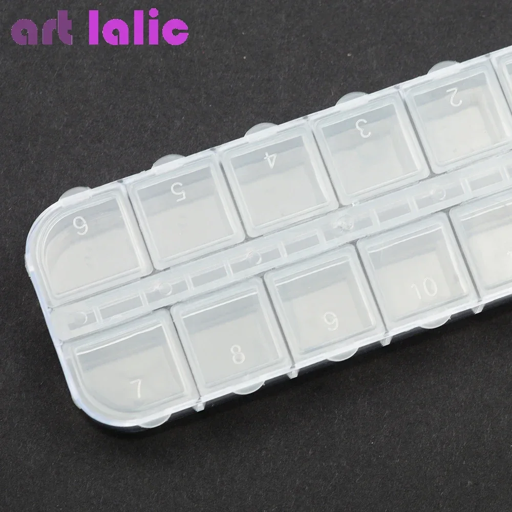 Transparent Plastic Storage Case for Nail Art Rhinestones Dried Flowers Earrings Jewelry Manicure Tools Empty Organizer Box