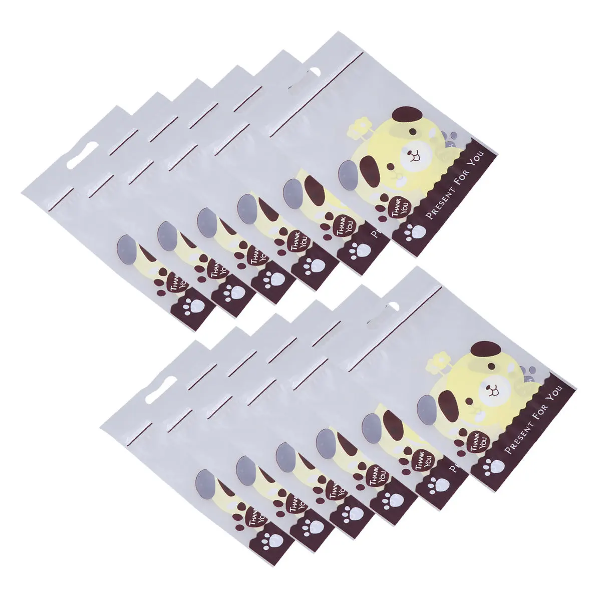 

50Pcs Self-Sealing Zip Bags Durable Thick Reusable Transparent Biscuit Candy Snack Storage Pouches Self-Standing Handle Cartoon