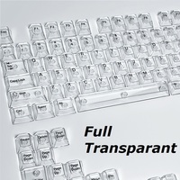 Full Sets Transparent Keycaps for Mechanical Keyboard Front/Side/None Print RGB Backlit Full/Misty Transparent Keycap 130+ Key