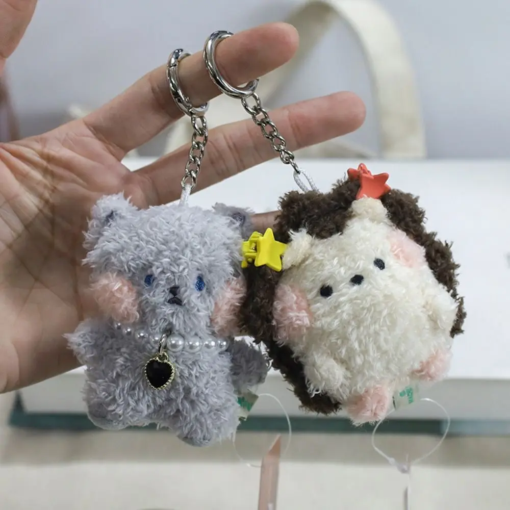 

Cartoon Animal Mini Plush Doll Keychain Furry Hedgehog Pendant Keychain Cute Fox Stuffed Keychain Kawaii Keyring Gifts Wholesale