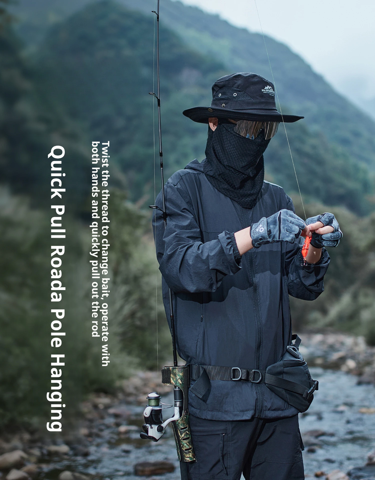 

Multi-function Belt Rod Holder Portable Pole Inserter Fishing Rod Pesca Rack Quick Belt Holder Inserting Device Accessory