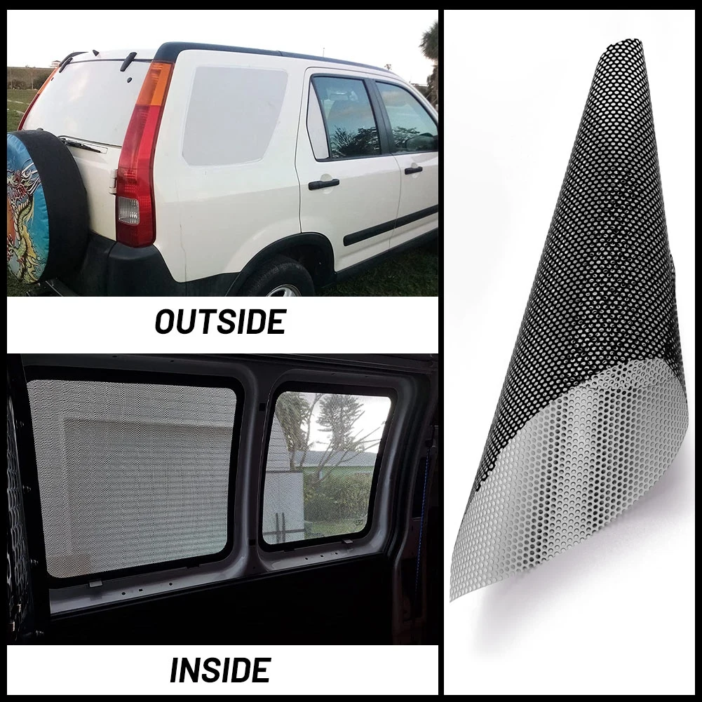 White Perforated Vinyl Window Film, Mesh Stickers Room Privacy Window Stickers House Office Car Glass Door Sticker Decoration