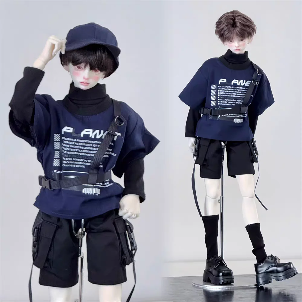 

BJD doll clothes suitable for sizes 1/61/41/3 75Uncle size new men's hip-hop street dance set sweet and cool sports 6-piece set