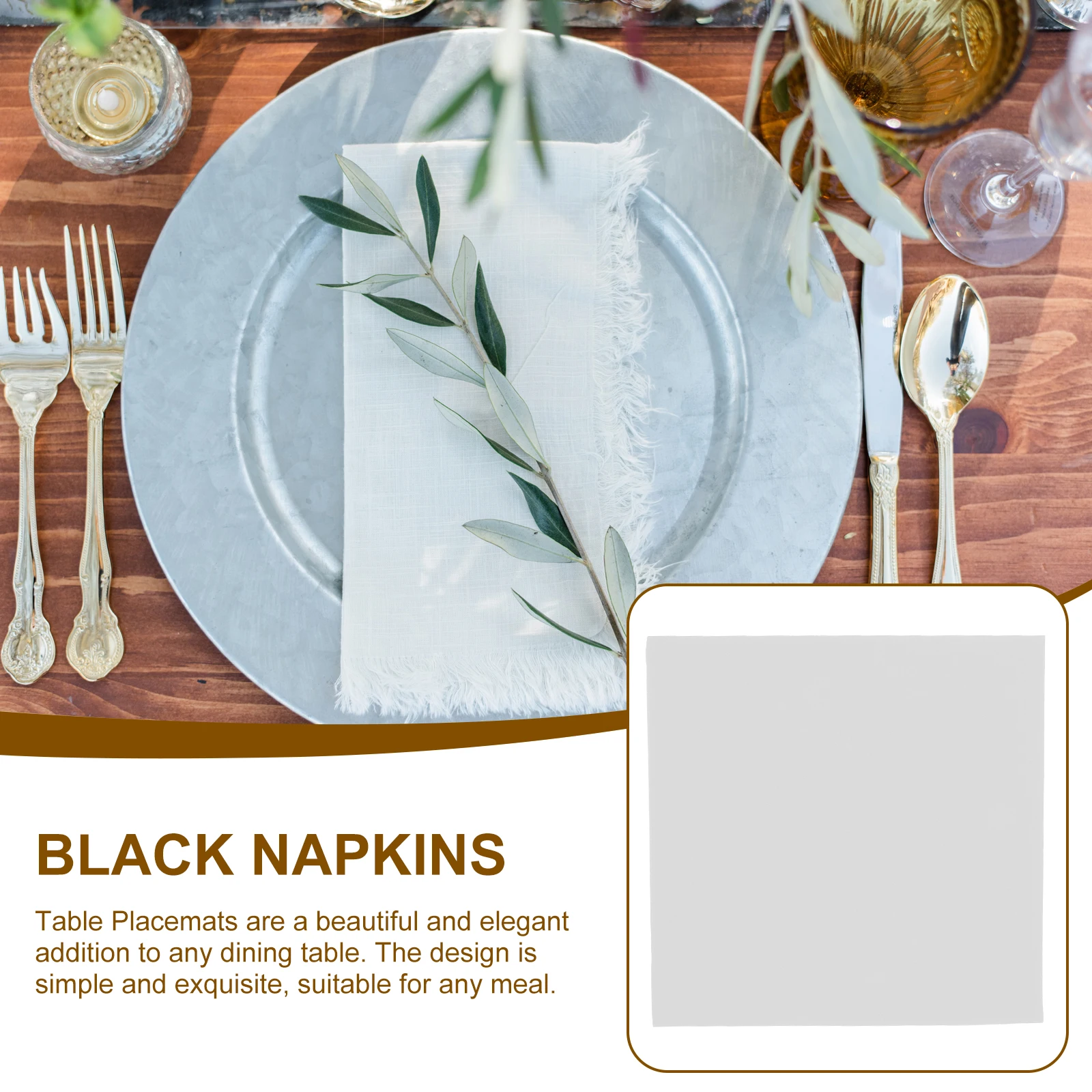 

50pcs Black 40x40 Paper Napkins Thick Disposable Wedding Party Banquet Dinner Reception Napkin Tissue