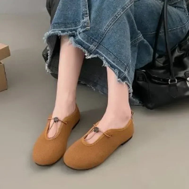 Buty damskie 2024 Slip on Women's Flats Outdoor Casual Flats Women Round Toe Elastic Band Soft Bottom Shoes Women Zapatos Mujer