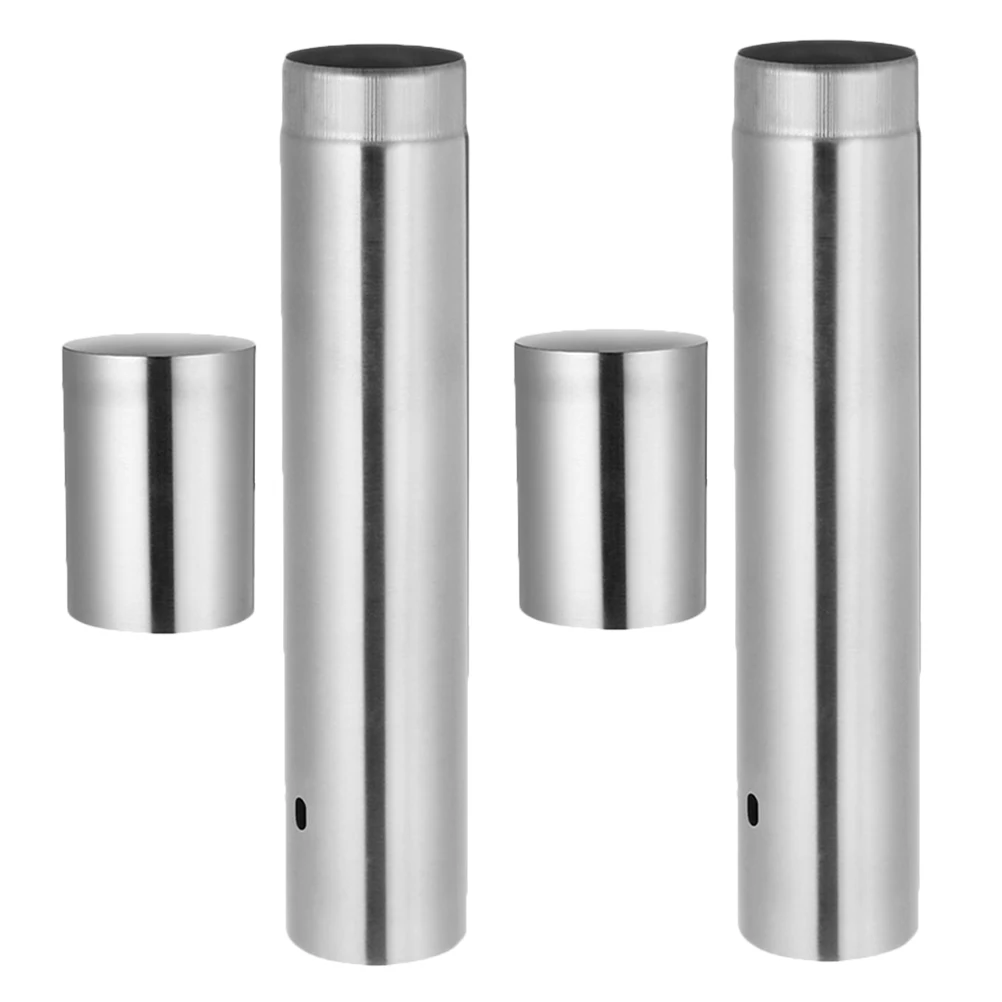 

2Pcs Cylinder Box Birth Certificate Holder Diploma Cover Poster Tube Protective Case Documents Storage Stainless Steel Holders