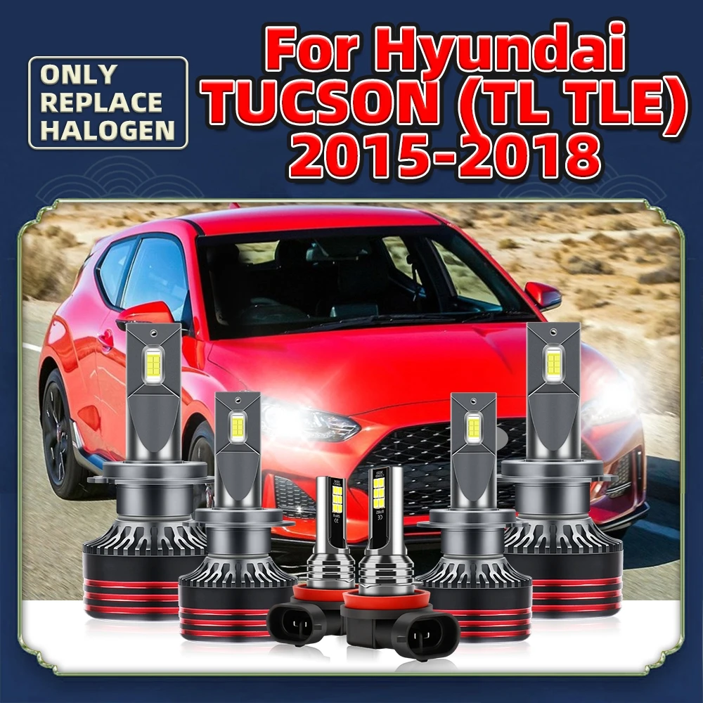 33000LM Led Car Headlight 220W CSP Chip Powerful Bright Bulb For Hyundai Tucson (TL TLE) 2015 2016 2017 2018 Auto Turbo Lamp 12V