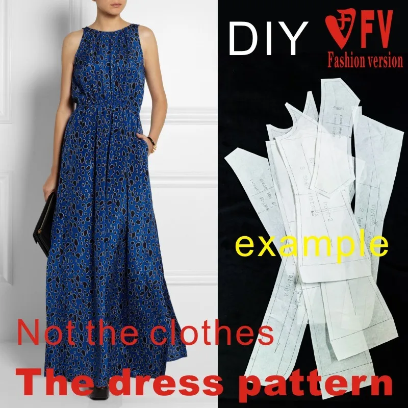 Clothing DIY The dress Dresses Sewing Pattern cutting drawing Women\'s Dress Sewing Template BLQ-82