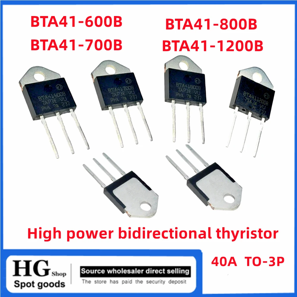 5PCS/Lot  BTA41-600B BTA41-700B BTA41-800B BTA41-1200B 600V 700V 800V 1200V 40A TO-3P high-power bidirectional thyristor