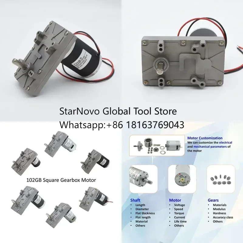 2026 Hot！ TYHE 102*60mm Gearbox Good Price 12v 24v Low Power 30w 5nm High Torque 500rpm Low Speed Dc Flat Gear Motors with Ce