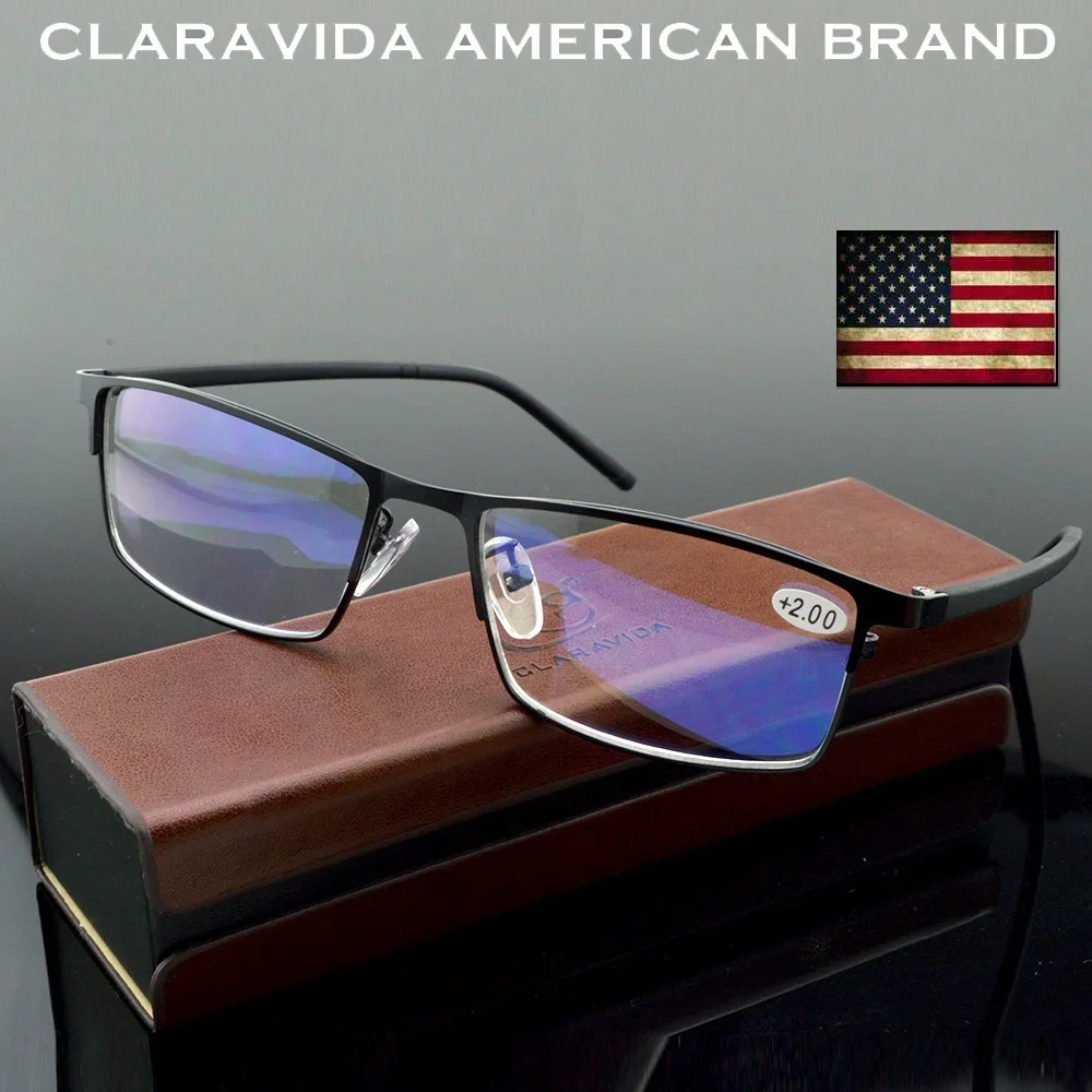 

Clara Vida Progressive Multifocal Reading Glasses Full-rim Titanium Alloy Glasses Frame See Near And Far TOP 0 ADD +0.75 To +4