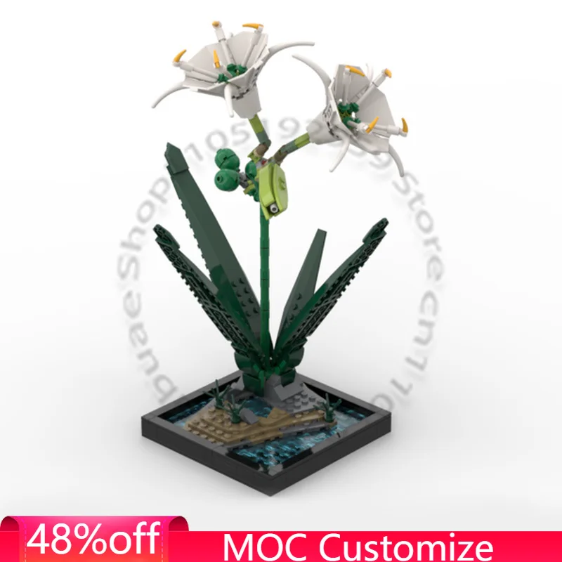 

438 PCS Cupid Arrow Lily Botanical Model MOC Kit (Minifig Scale) MOC Customize Modular Building Block DIY Boy Holiday Toy Gifts