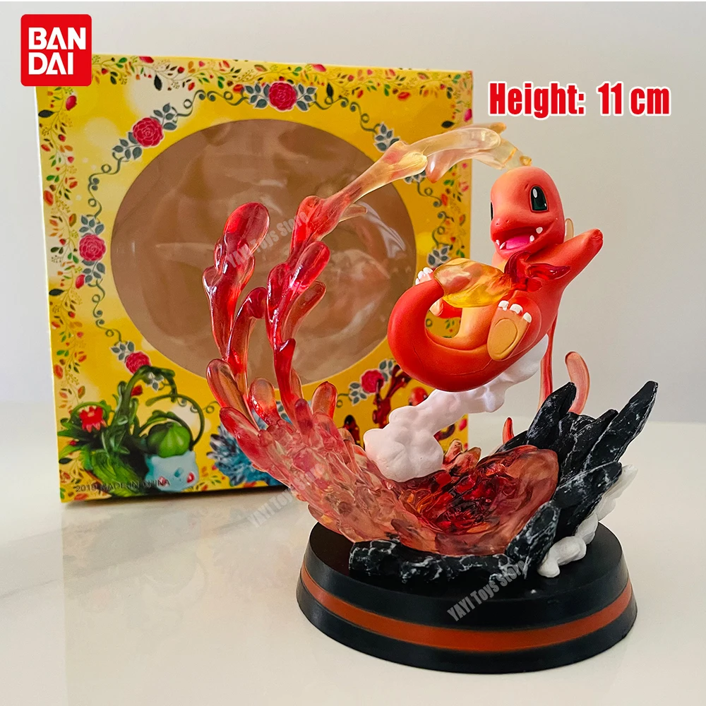 Hot Pokemon Anime Figure Bikachu Charizard Squirtle Bulbasaur Vulpix Scenes Version Figurine Toys PVC Model Collection Dolls