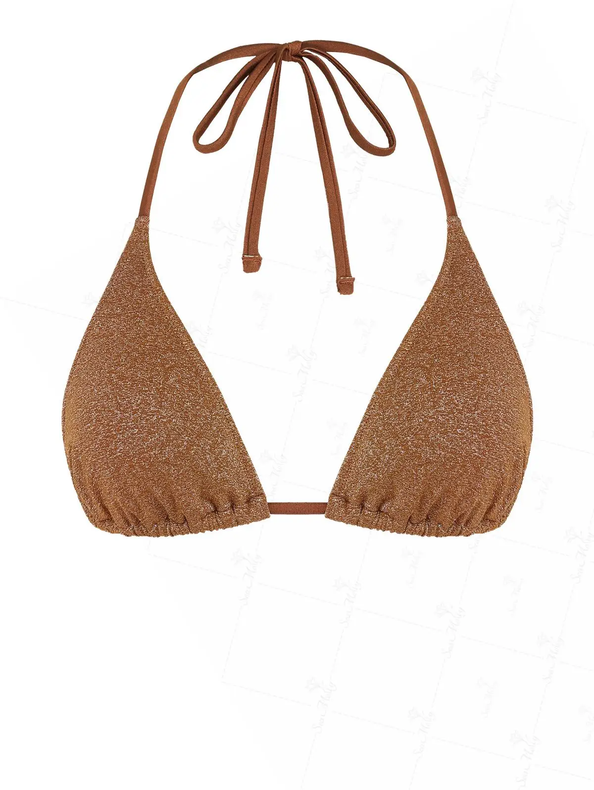 ZAFUL 반짝이는 메탈릭 삼각 비키니 탑