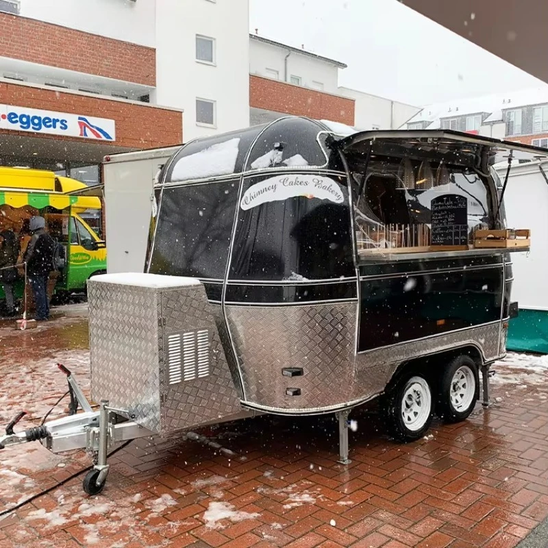 YG Mini Mobile Airstream Coffee Ice Cream Food Trailers مجهزة بالكامل آلات الوجبات الخفيفة المتنقلة الصغيرة شاحنة طعام للشواء للبيع