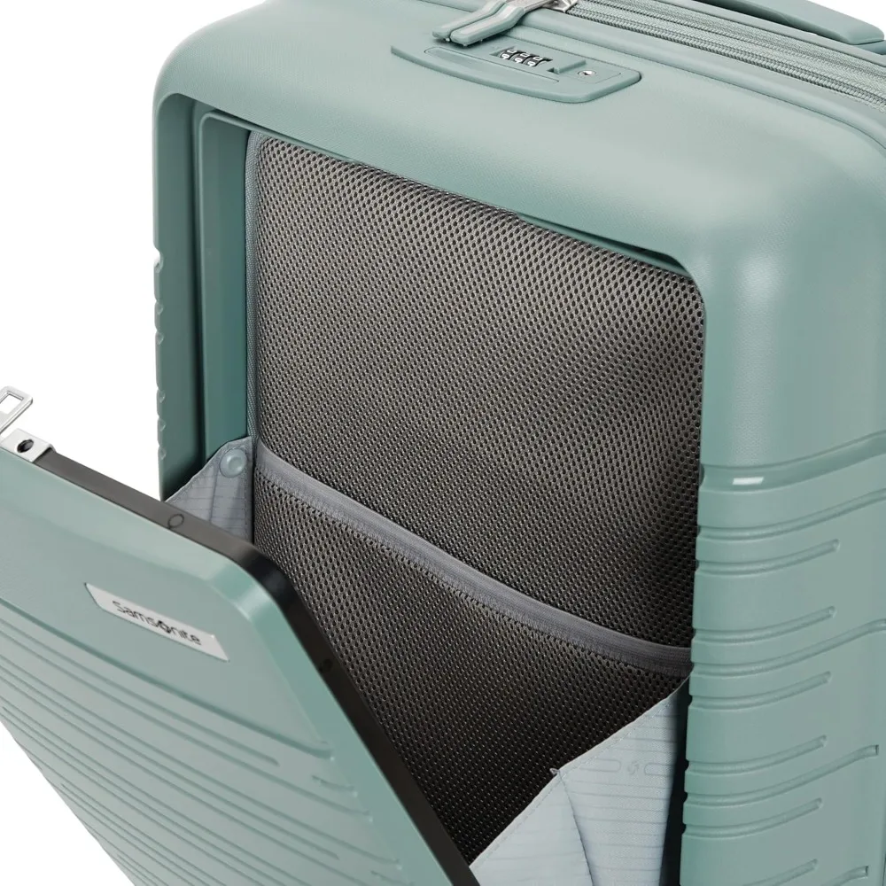 samsonite elevation plus - carry-on hardside luggage with quickentry™ front compartment - scratch resistant polypropylene shell,