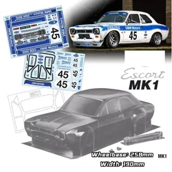 1/10 Escort MK1 RC PC body shell 190mm width Transparent drift body shell with Lampshade mirror for 1/10 hsp hpi trax Tamiya