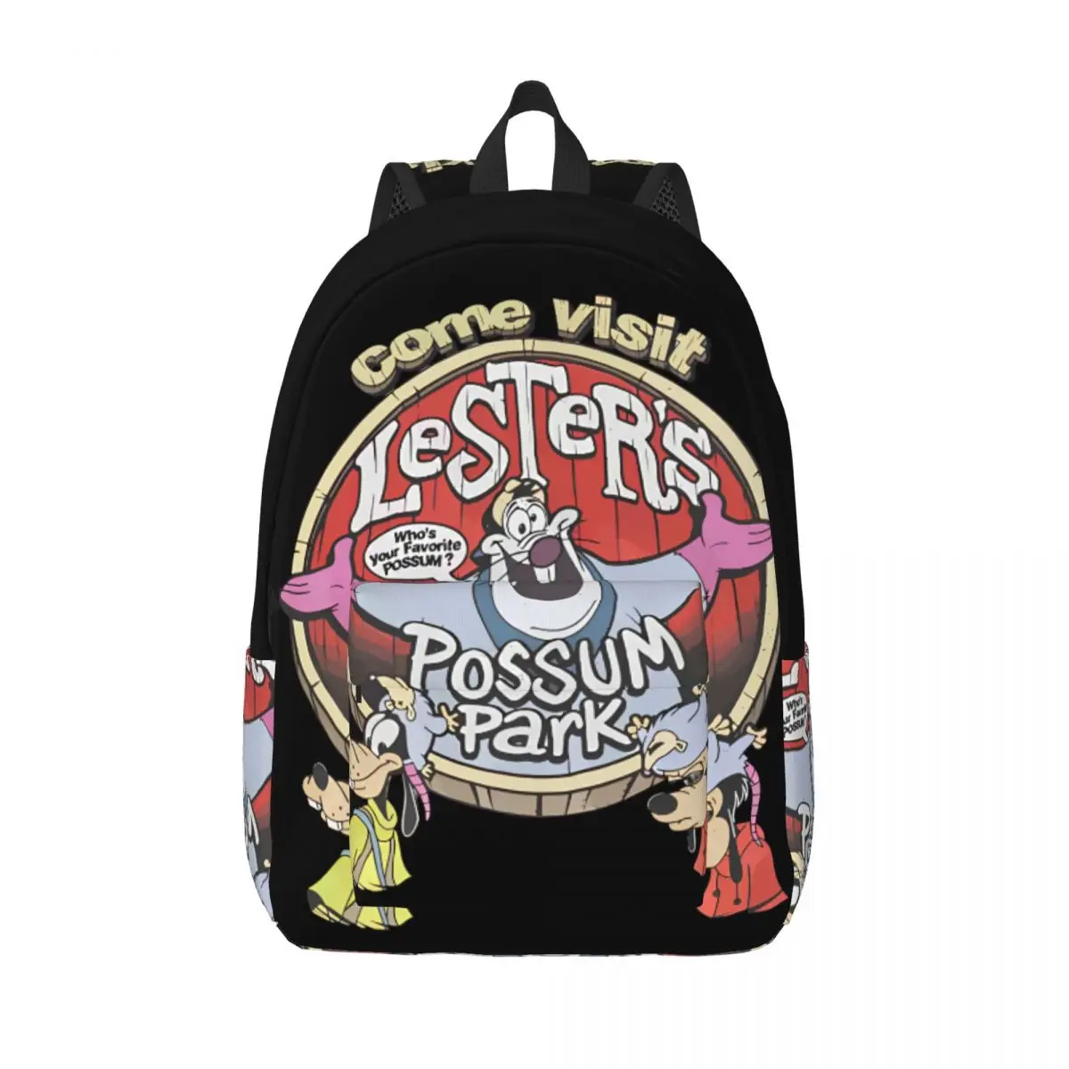A Goofy Movie Lester's Possum Park Zaino alla moda Durevole Zaino da lavoro per scuola superiore per uomo Donna Borse di tela per computer portatile