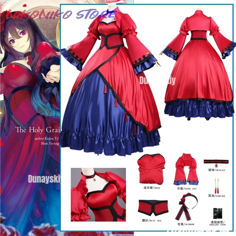 

Аниме Святой Грааль Эрис Скарлет Кастиэль Косплей Костюм Платье Головные Уборы Серьги Хэллоуин Вечеринка Женщины Девушки Карнавальный Реквизит