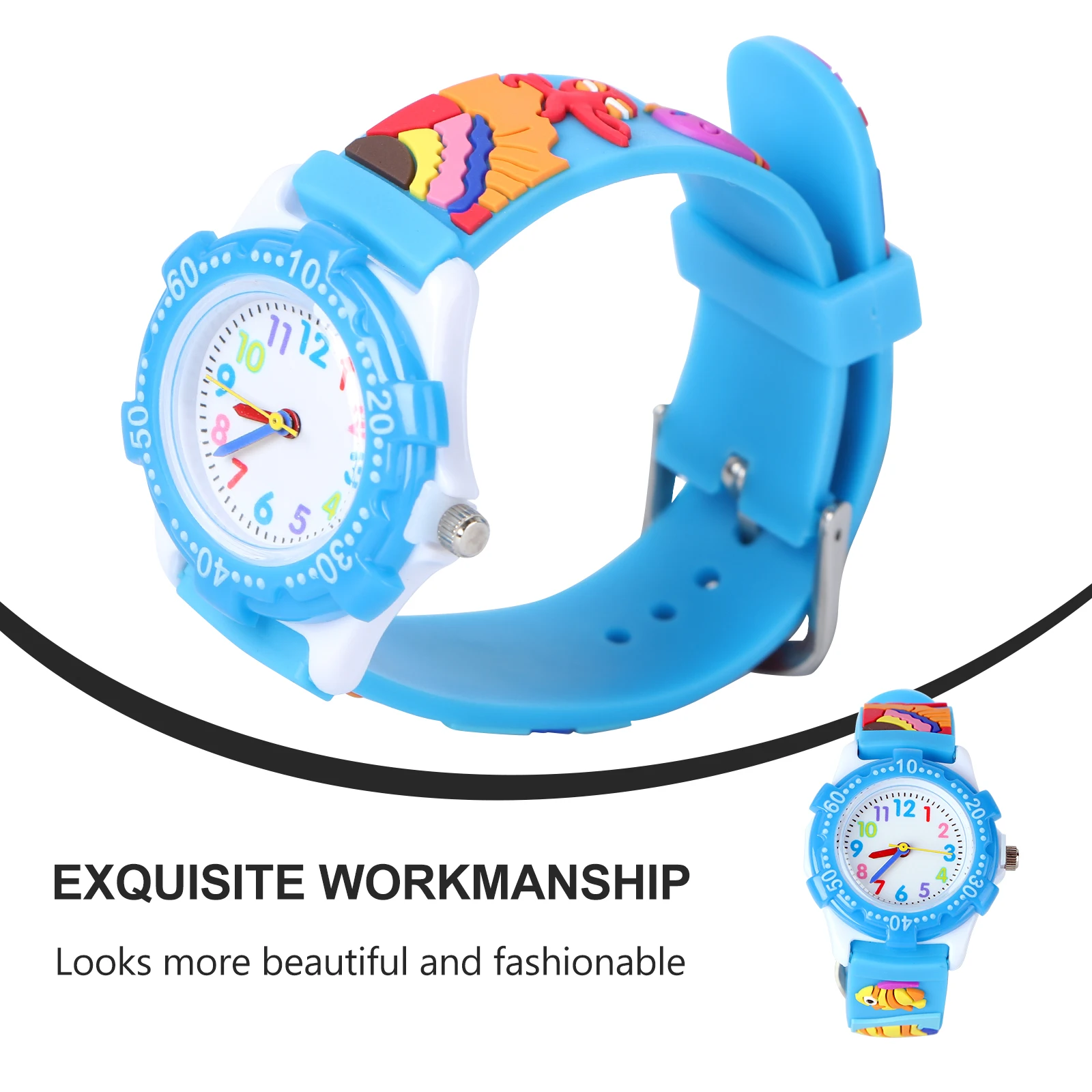 

Kids Watch Children's Watches Fashion Wrist Decoration Adorable Cartoon Student Cute Design Durable Strap Birthday Gift Ocean