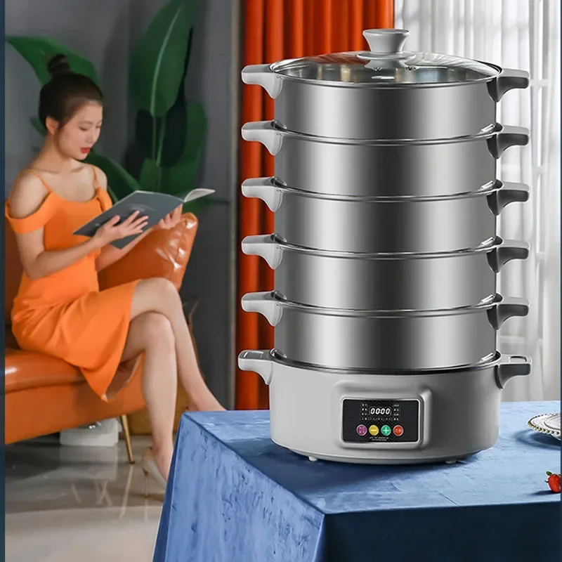 جديد مُبخّر من الفولاذ المقاوم للصدأ المنزلية اضافية كبيرة على البخار وعاء السمك على البخار الكعك باخرة درج ثلاثة طبقة سعة كبيرة 40 سنتيمتر