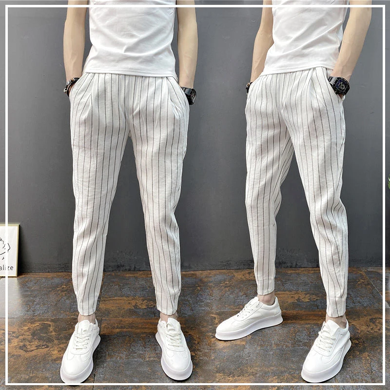 

2024 New Spring and Summer Fashion Pi Shuai Korean Edition Trendy High Waist Stripe Print Oversize Versatile Casual Harlan Pants