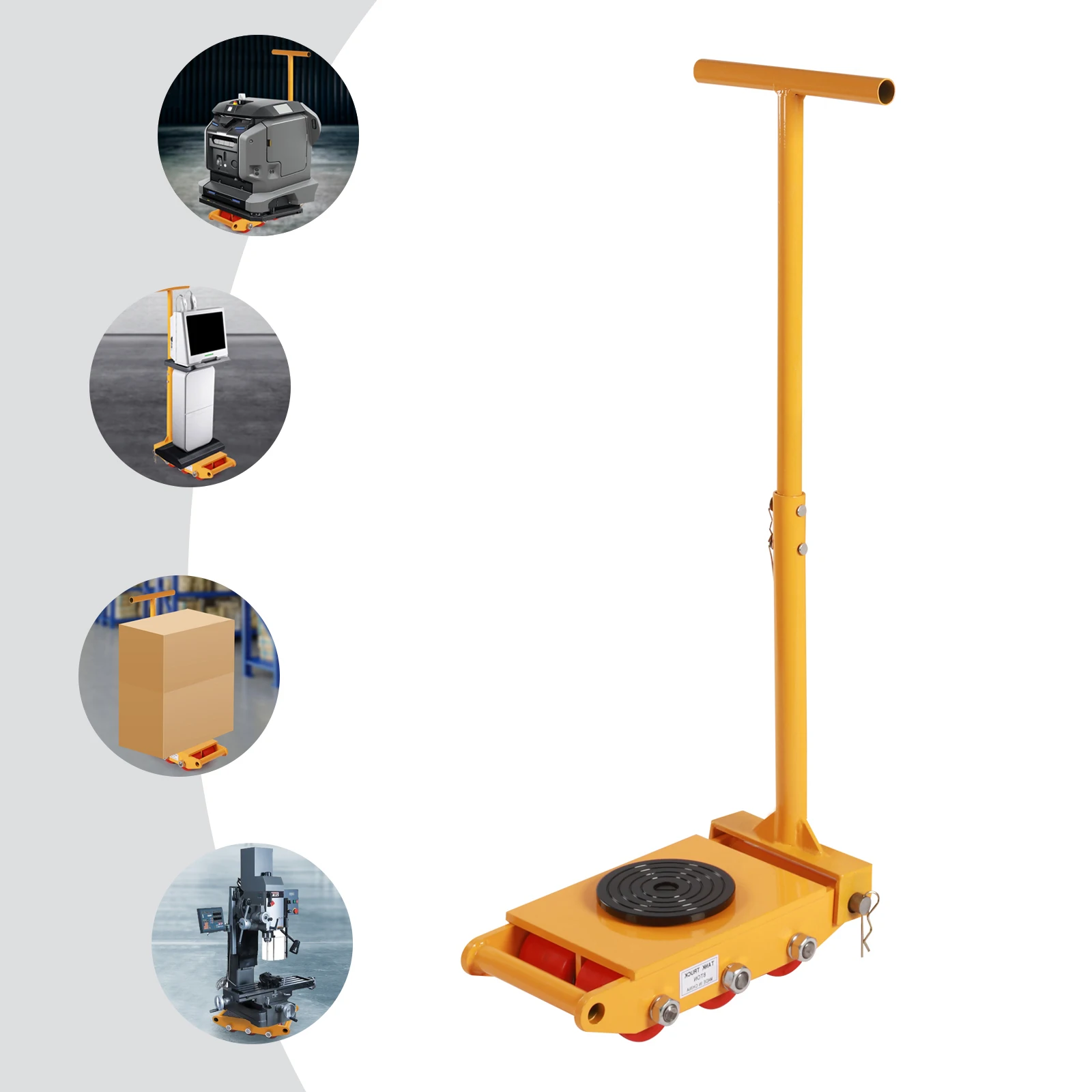 8T Machinery Mover Set 17600lbs 360° Machinery Moving Skate W/ Handle Dolly Skate Duty Industrial Moving Equipment