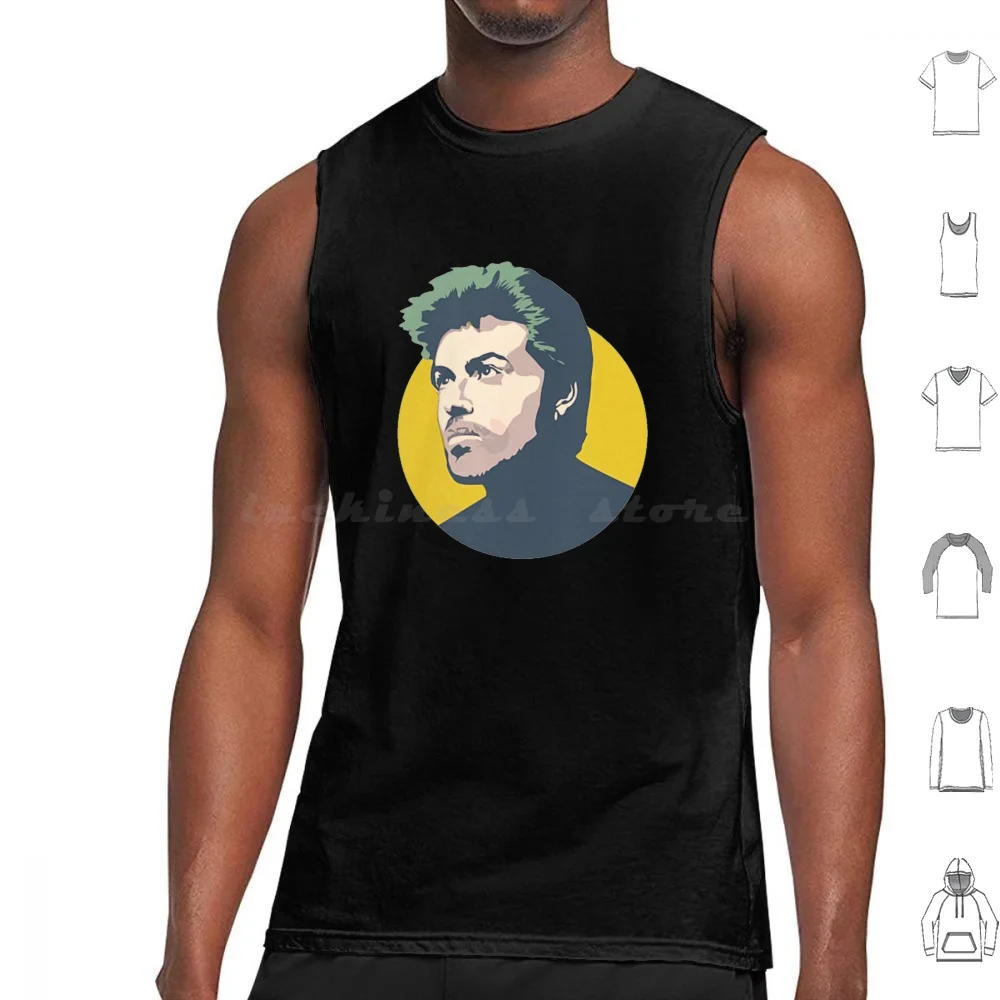 Songwriter-George-Singer-Record Producer Camisetas sin mangas con estampado de algodón Pop R B Post Disco Dance Pop Blue Eyed Soul Michael