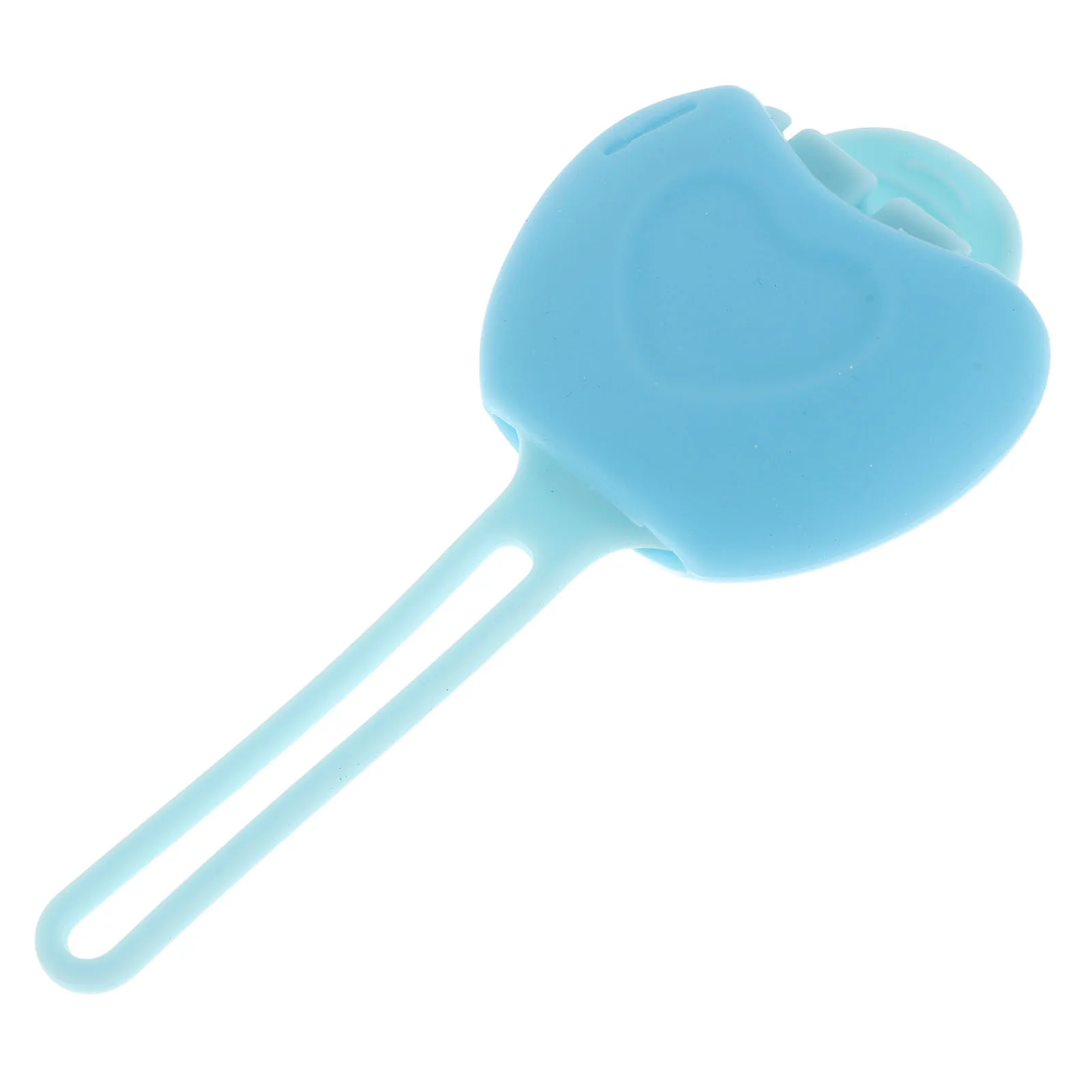 Stijlvolle blauwe siliconen lippenborstelhouder, compact reisverpakking met riem, houdt borstels schoon en veilig, lippenbalsem applicator organizer