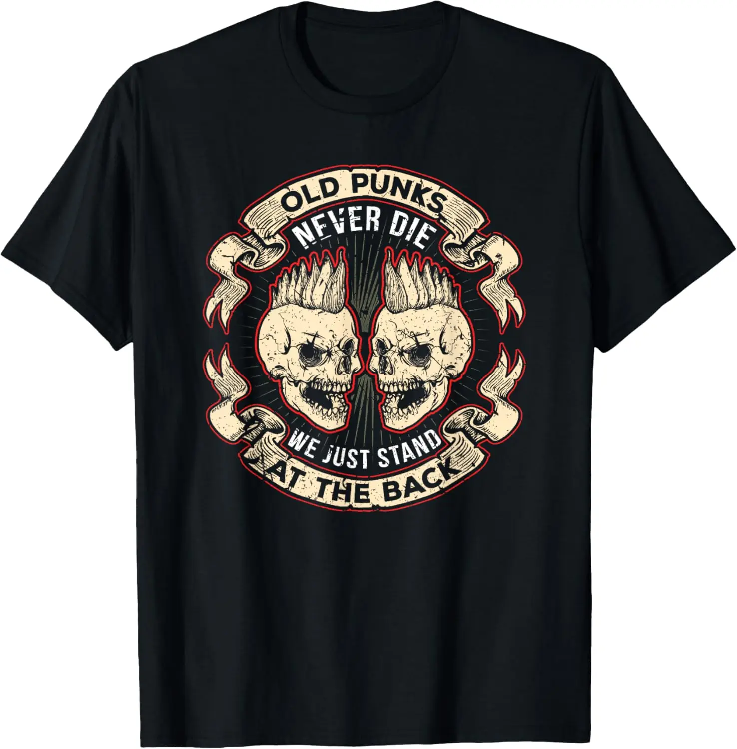 Old Punks Never Die Punk Rock Metal Concert T-Shirt