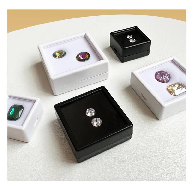 

10Pcs/set Acrylic Transparent Loose Stone Case Jewelry Storage Diamond Gemstone Display Box Jewelry Sample