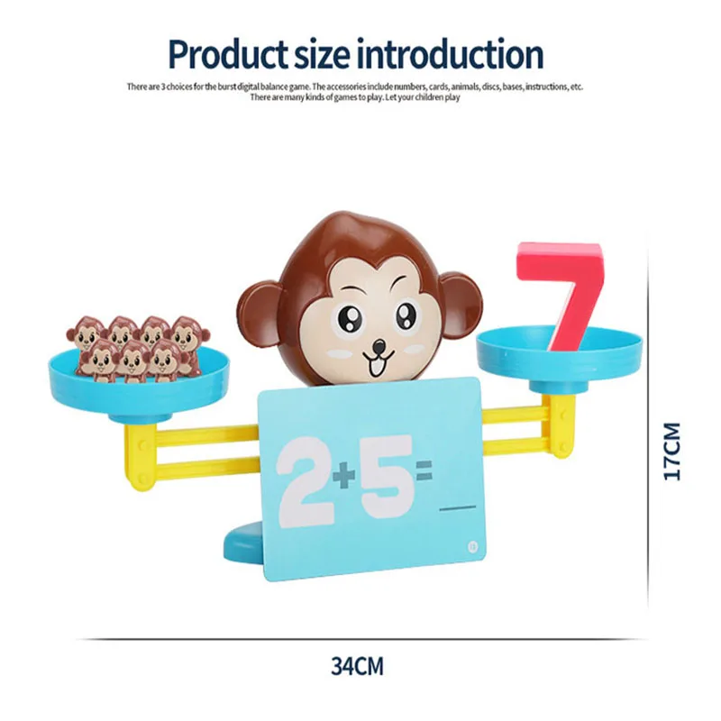 Monkey Balance Math Game Educational Toy Montessori Scale Balancing Number Educational Learning Toy Teaching Material Kid Gift