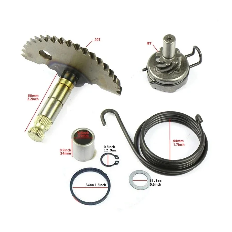 Kit de eje de arranque de motor de arranque de motocicleta para motocicleta Scooter 50cc 60cc 80cc 90cc GY6 139QMB ATV