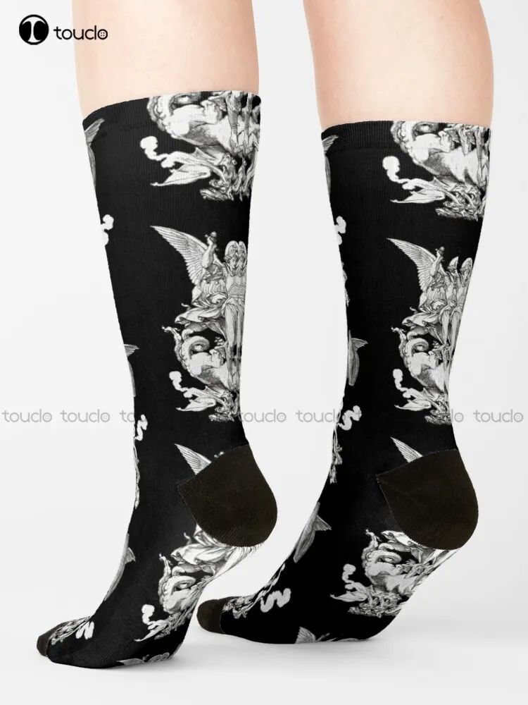 Saint Michael Fighting The Dragon Socks Mens Cotton Socks 360° Digital Print Unisex Adult Teen Youth Socks Personalized Custom