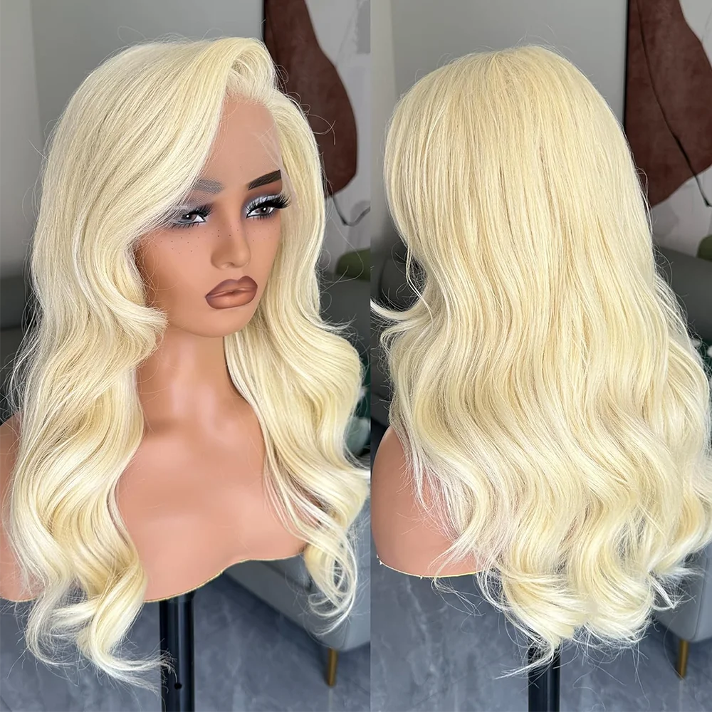 613 شقراء 13x6 الدانتيل شعر مستعار أمامي شعر الإنسان 30 بوصة الجسم موجة شعر مستعار أشقر شعر الإنسان 13x4 HD شفافة قبل قطعها شعر مستعار للنساء