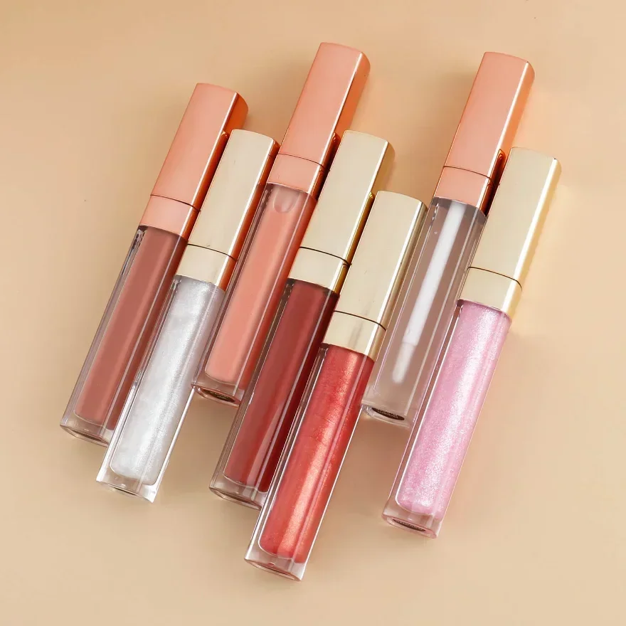 Custom Liquid Lipsticks Gold Tube Wand Matte Lipstick Private Label Matt Lipstick Clear Lip Gloss