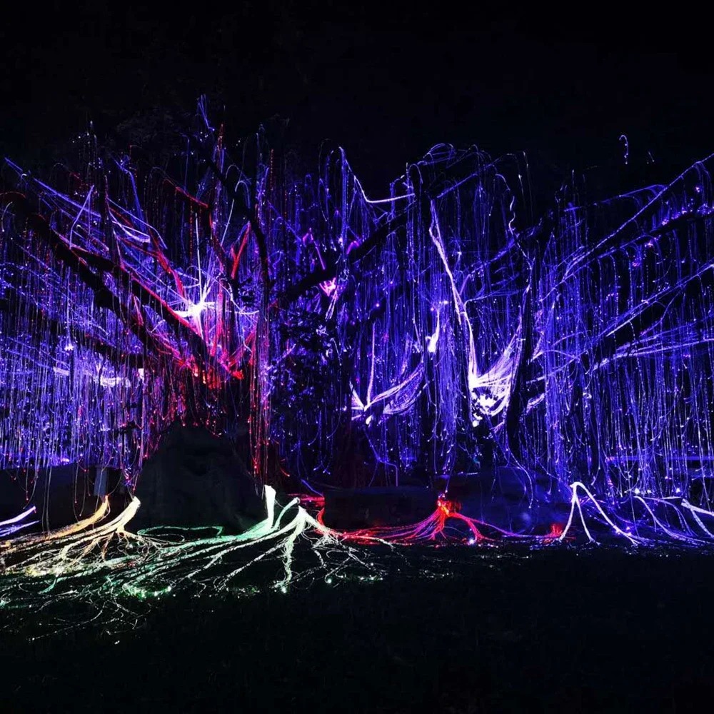 ZXY Colorful Waterfall Avatar Trees Decorative Fiber Optic Lighting for Christmas Festival