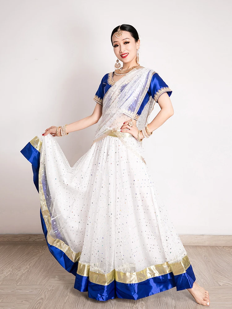 

Women's Dance Dress In Indian Dance Costume Ethnic Style Sari Top Large Swing Skirt Lengha Set