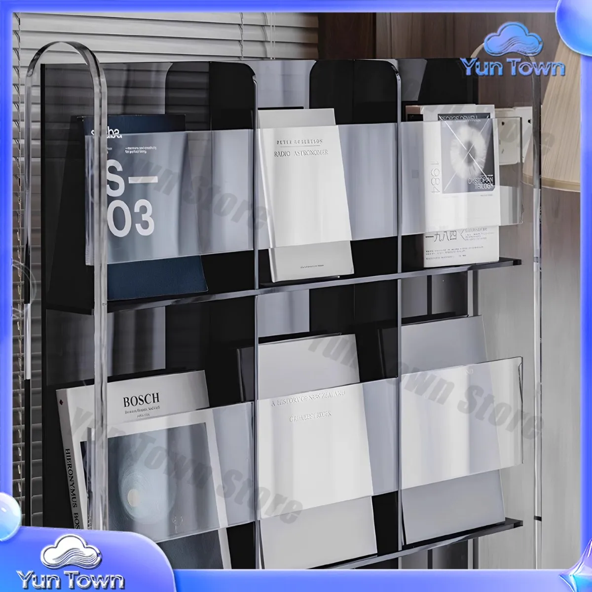 Acrylic Floor Standing Bookshelf for Vanxi Transparent Living Room Display Shelf Minimalist Magazine Rack Light Luxury